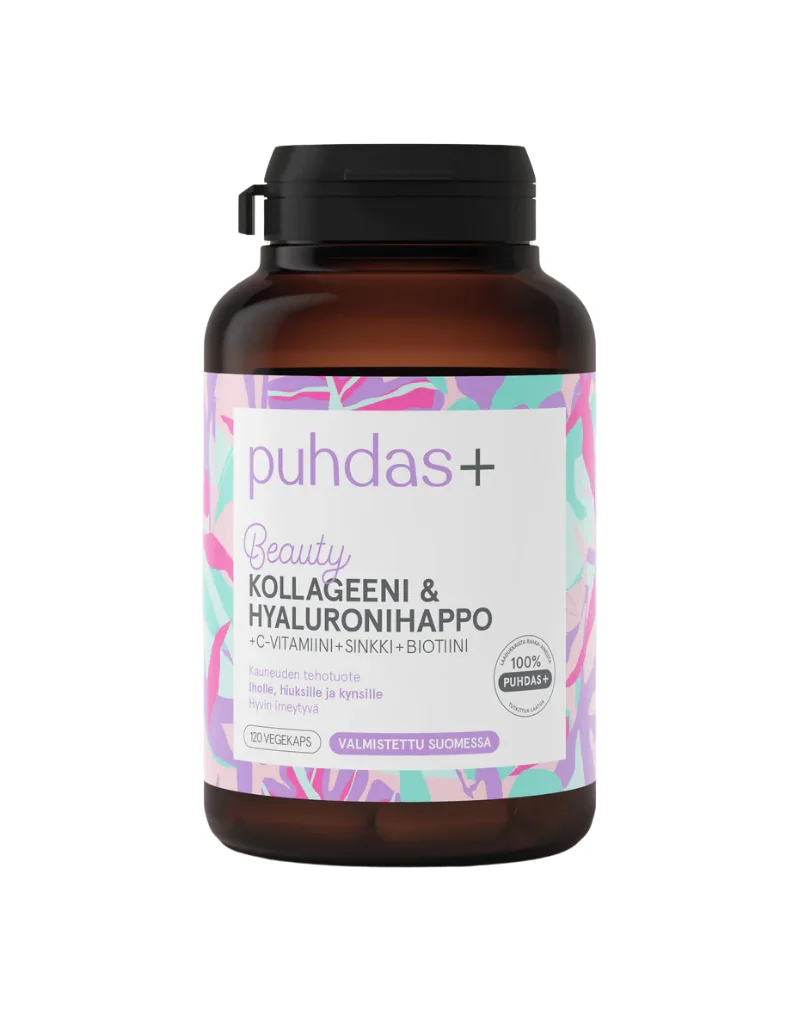 Puhdas+ Beauty Kollageeni & Hyaluronihappo + C-vitamiini, 120 + 30 kaps