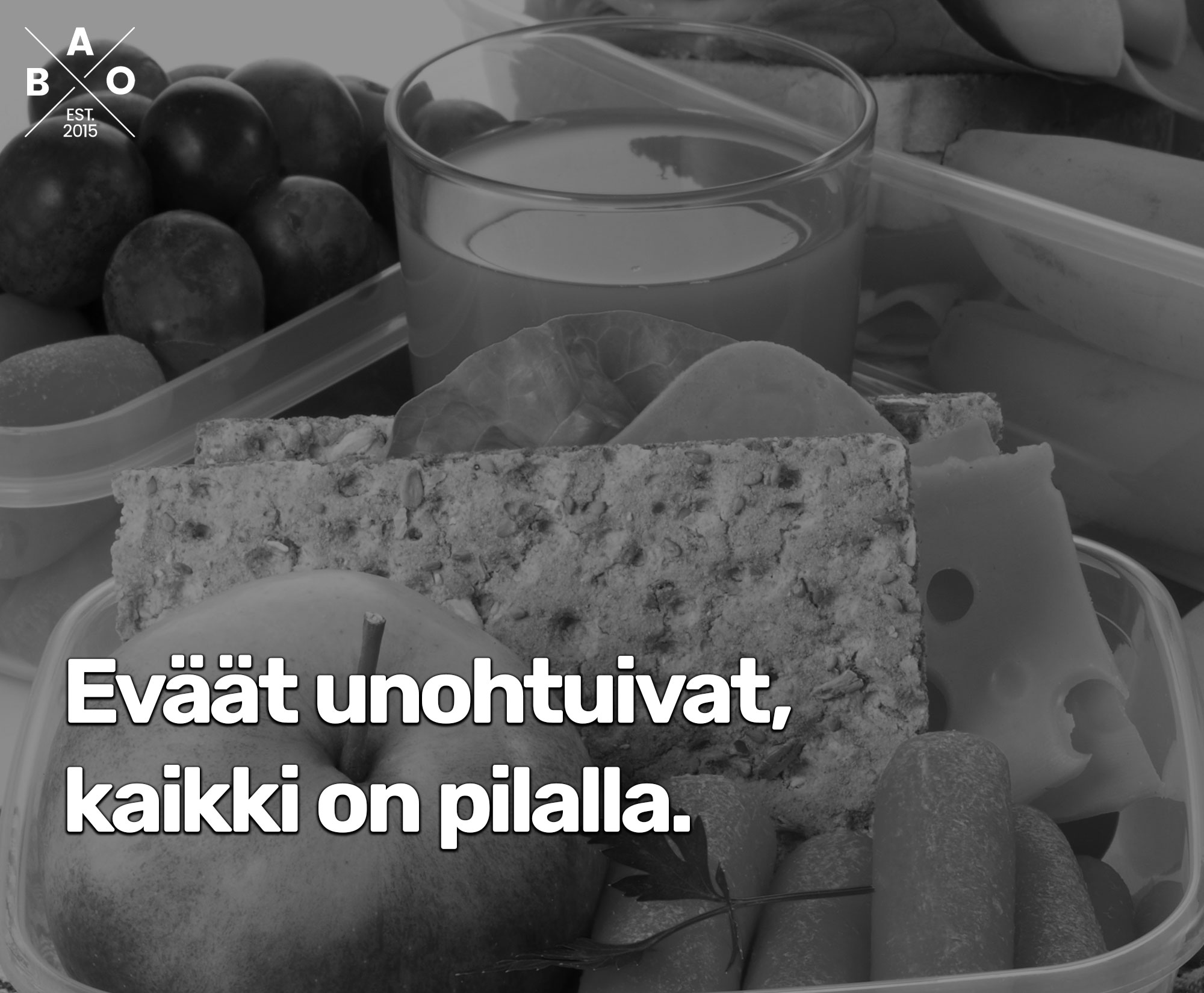 Eväät unohtuivat, kaikki on pilalla.