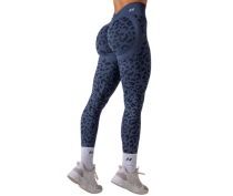 NEBBIA Push-Up Compression Leopard Leggings PRIMAL 849, Dark Blue Leopard