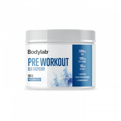 Bodylab Pre-Workout, 200&nbsp;g (Päiväystuote), Blue Raspberry (09/26)