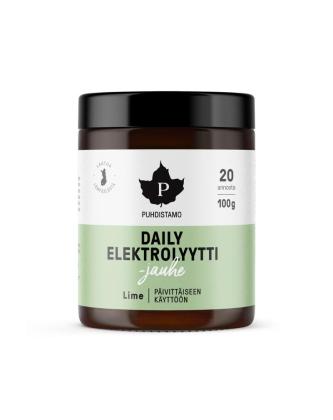 Puhdistamo Daily Elektrolyyttijauhe, 100&nbsp;g, Lime