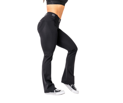 NEBBIA Bubble Butt Flared Pants 2.0 POWER LIFT 308, Black