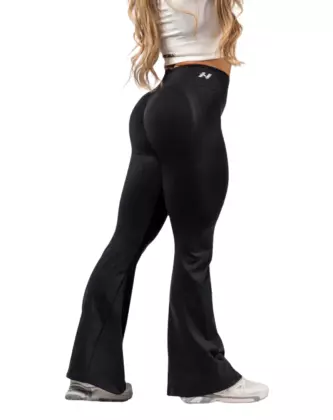 NEBBIA High-Waist Sculpting Flared Leggings FLOW SEAMLESS 498, Black