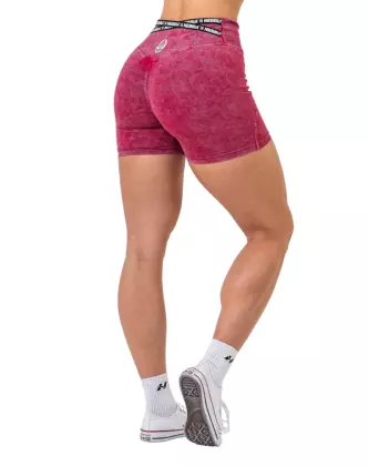 NEBBIA Washed High Waisted Shorts Heritage 780, Red (Poistotuote)