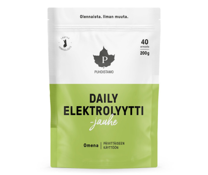 Puhdistamo Daily Elektrolyyttijauhe, 200&nbsp;g, Omena