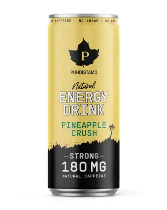 Puhdistamo Natural Energy Drink, 330 ml, Strong Pineapple Crush