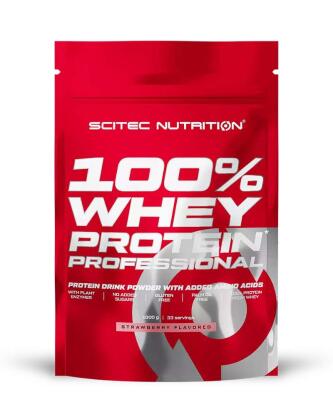 SCITEC 100% Whey Protein Professional 1000&nbsp;g (Bag), Strawberry