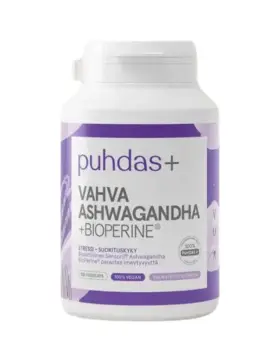 Puhdas+ Vahva Ashwagandha + Bioperine®, 120 kaps.