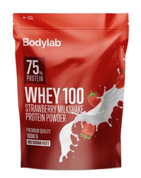 Bodylab Whey 100, 1&nbsp;kg, Strawberry Milkshake