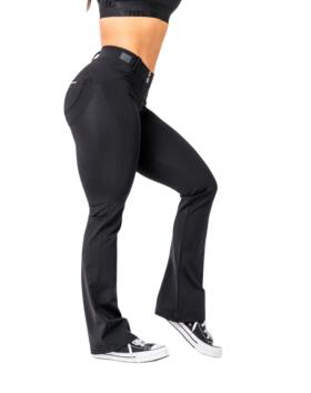 NEBBIA Bubble Butt Flared Pants 2.0 POWER LIFT 308, Black