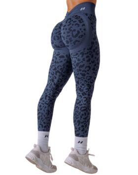NEBBIA Push-Up Compression Leopard Leggings PRIMAL 849, Dark Blue Leopard