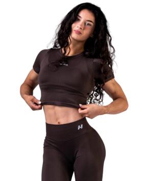 NEBBIA Seamless Short-Sleeve Top Power 891, Dark Brown