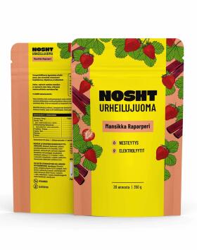 Nosht Urheilujuomajauhe, Mansikka-Raparperi, 350&nbsp;g,