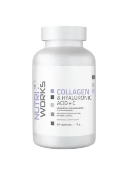 Nutri Works Collagen & Hyaluronic Acid + C, 90 kaps.