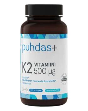 Puhdas+ K2-vitamiini 500 µg, 60 kaps. (päiväys 1/27)
