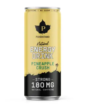 Puhdistamo Natural Energy Drink, 330 ml, Strong Pineapple Crush