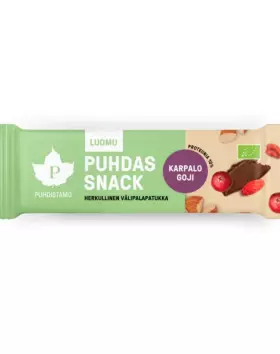 Puhdistamo Puhdas Snack™ välipalapatukka, 40&nbsp;g, Karpalo & Goji